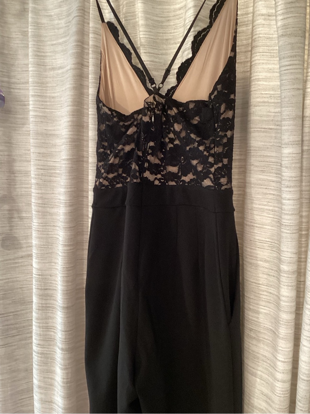 Express Black Lace Bodice plunge neck trouser Jumpsuit - Picture 6 of 6